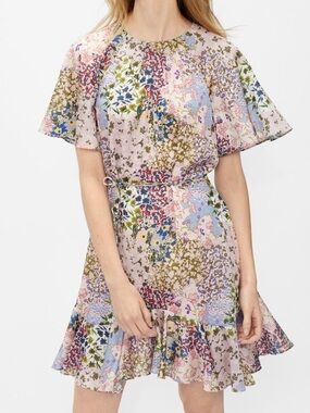 Ted Baker Pink Floral Patchwork Mini Dress